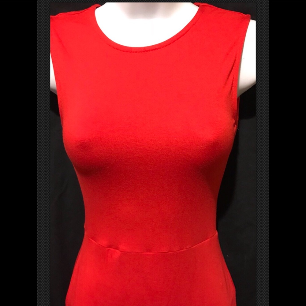 ASOS Sexy Red Bodycon Stretchy Sleeveless Mini - Picture 3 of 8